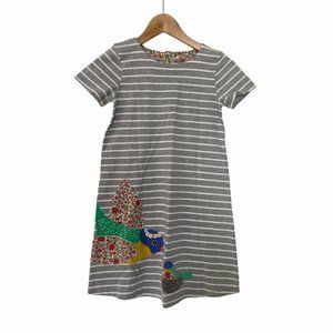 NWOT Mini Boden Meadow Stripe Bird Dress 9-10